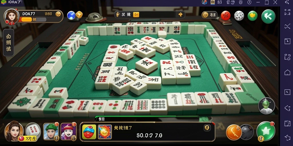 Gameplay seru DORA77 dengan desain ubin Mahjong yang menarik.