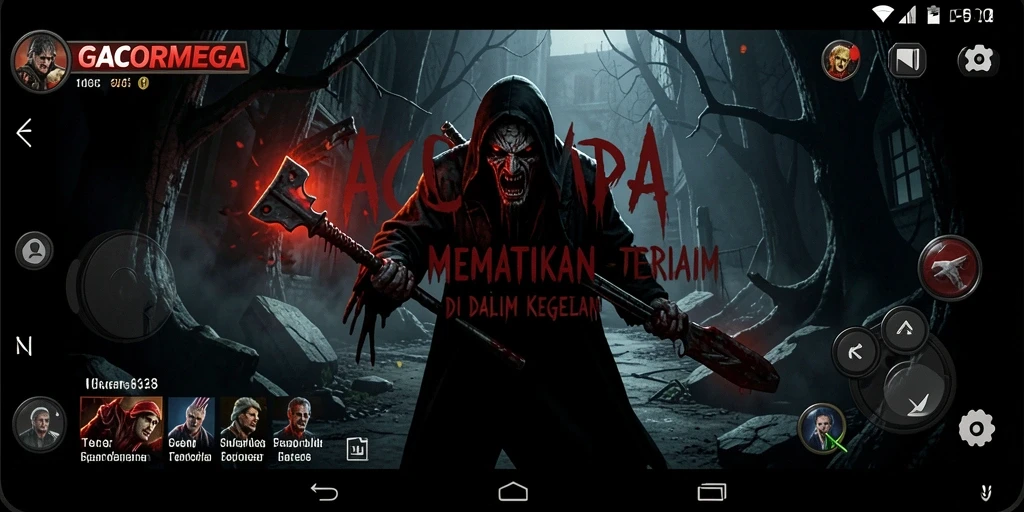 Screenshot GACORMEGA menampilkan suasana mencekam penuh teror.