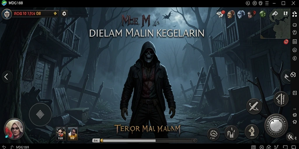 Screenshot gameplay menampilkan pemandangan menyeramkan dan ketegangan yang mendalam.