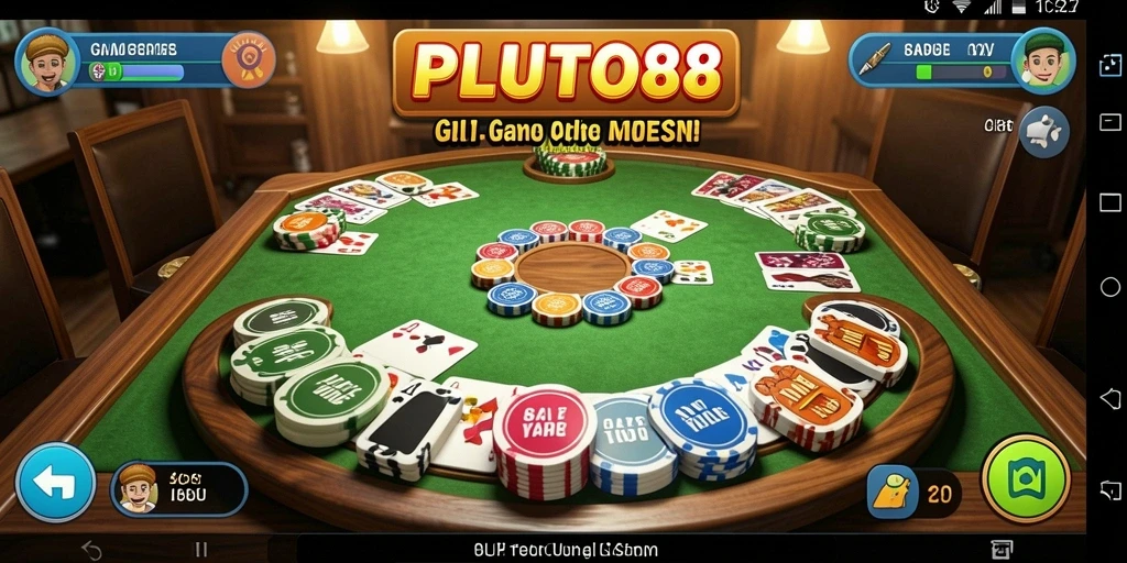 Tampilan gameplay Gaple PLUTO88 yang seru dan mengasyikkan.