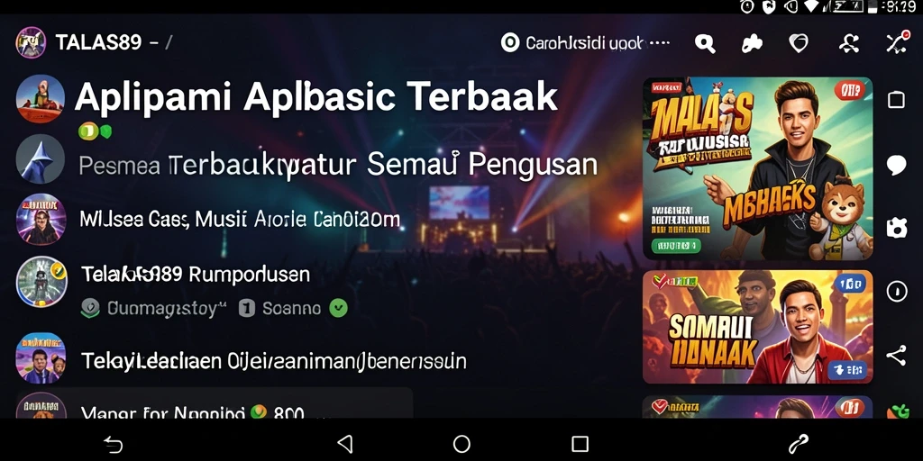 Tampilan gameplay TALAS89 yang menghibur dan interaktif dengan musik.